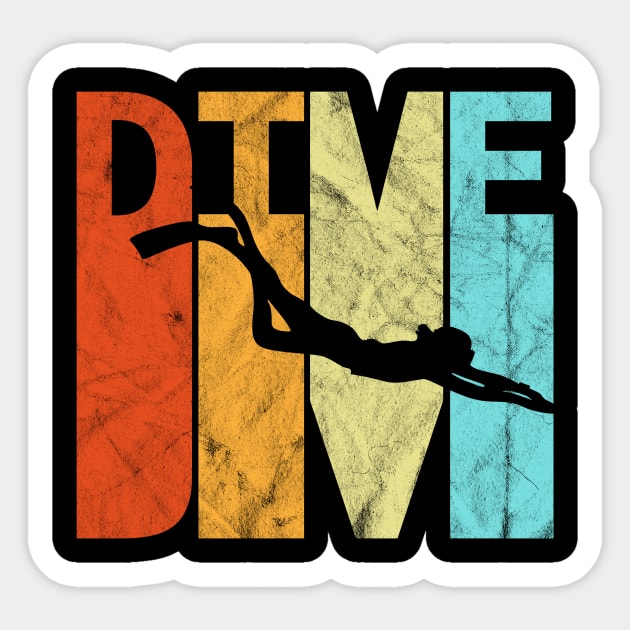 Diving Dive Retro Vintage Diver Snorkeling Gift Sticker by JeZeDe